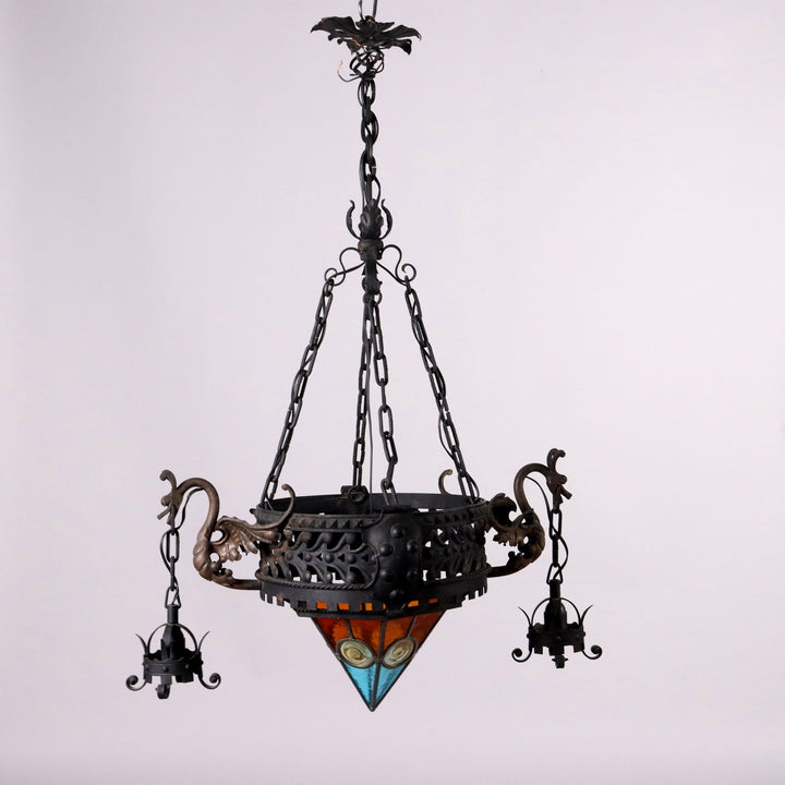 Antique Neo-Renaissance Chandelier Wrought Iron XIX Century - Italy, Late XIX Century | Antiques  Lighting