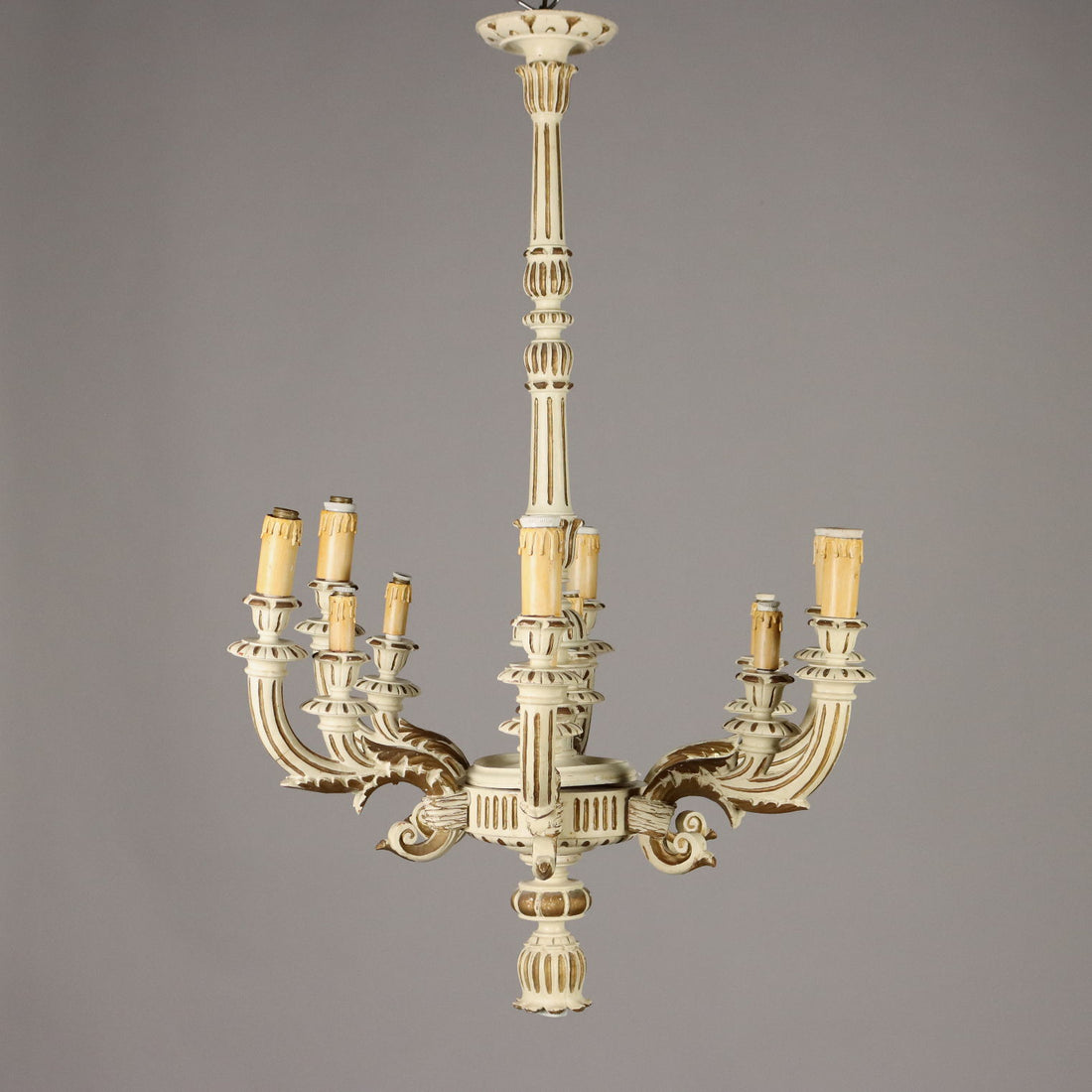 Antique Chandelier Gilded and Lacquered Wood Italy XX Century - Italy, XX Century | Antiques  Lighting