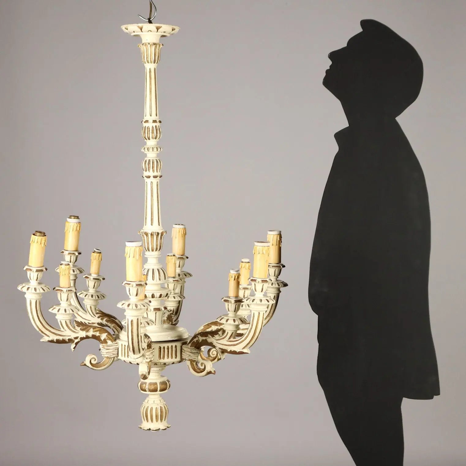 Gilt Wood Chandelier - Italy, 20th Century