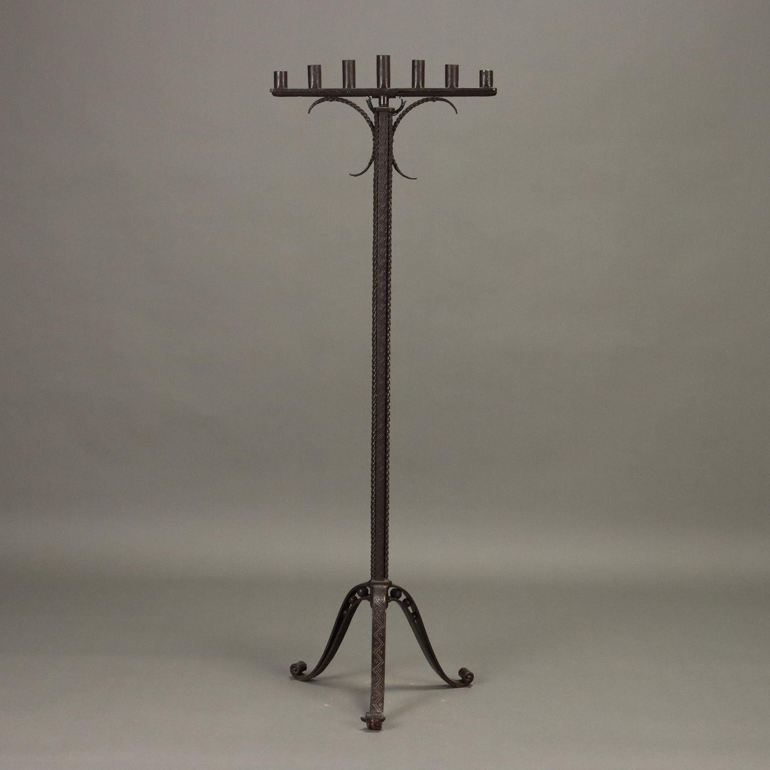 Antique Neo-Renaissance Style Menorah Iron Italy XX Century - Italy, XX Century | Antiques  Lighting