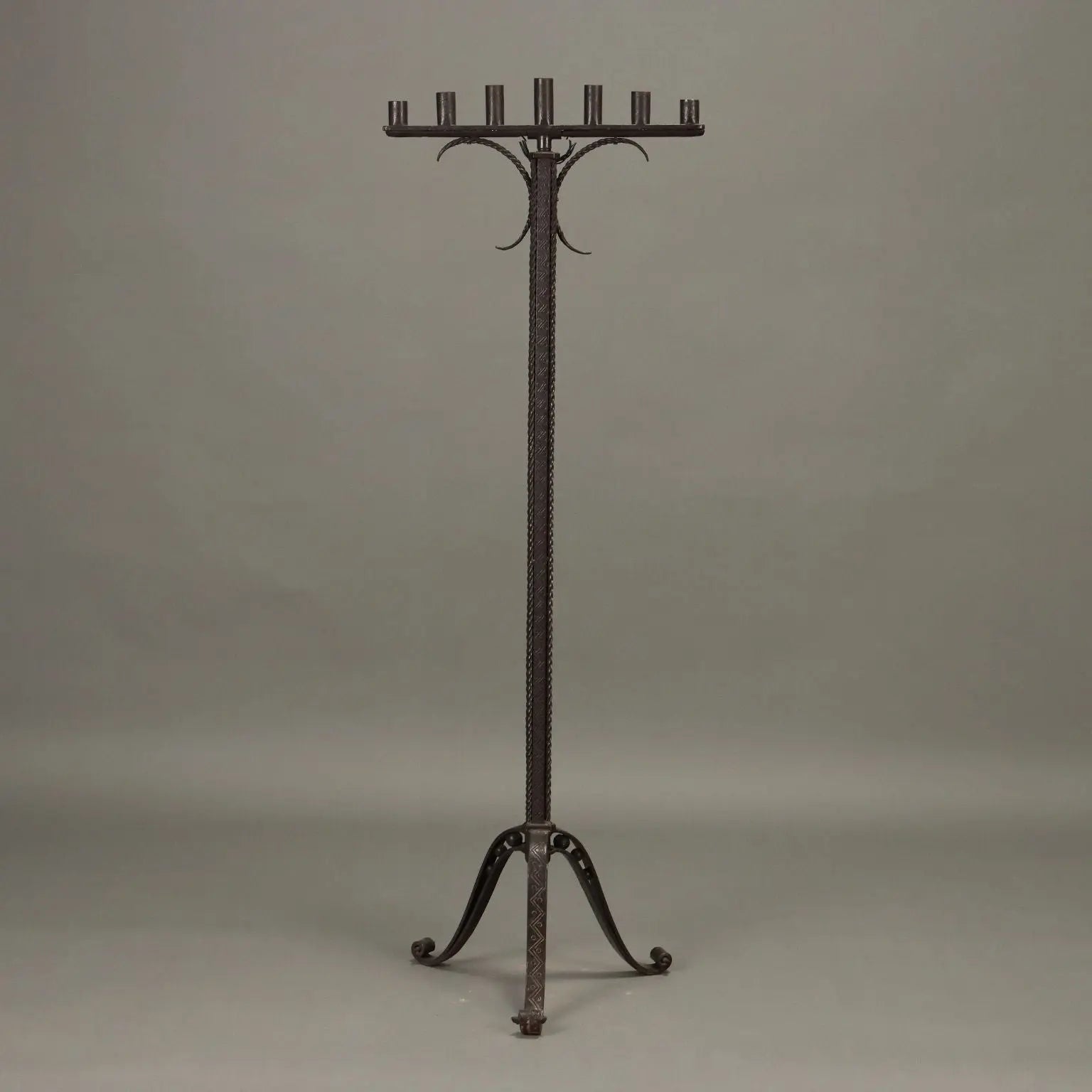 Antique Neo-Renaissance Style Menorah Iron Italy XX Century - Italy, XX Century | Antiques | Lighting