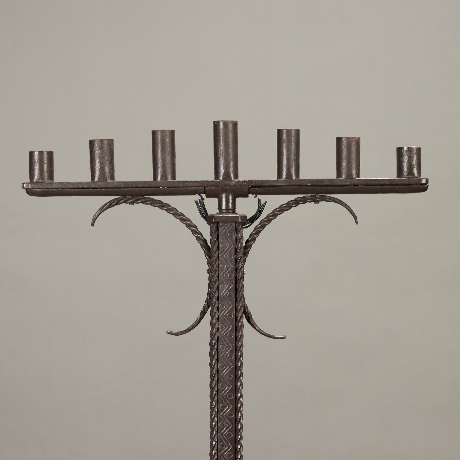 Antique Neo-Renaissance Style Menorah Iron Italy XX Century - Italy, XX Century | Antiques  Lighting