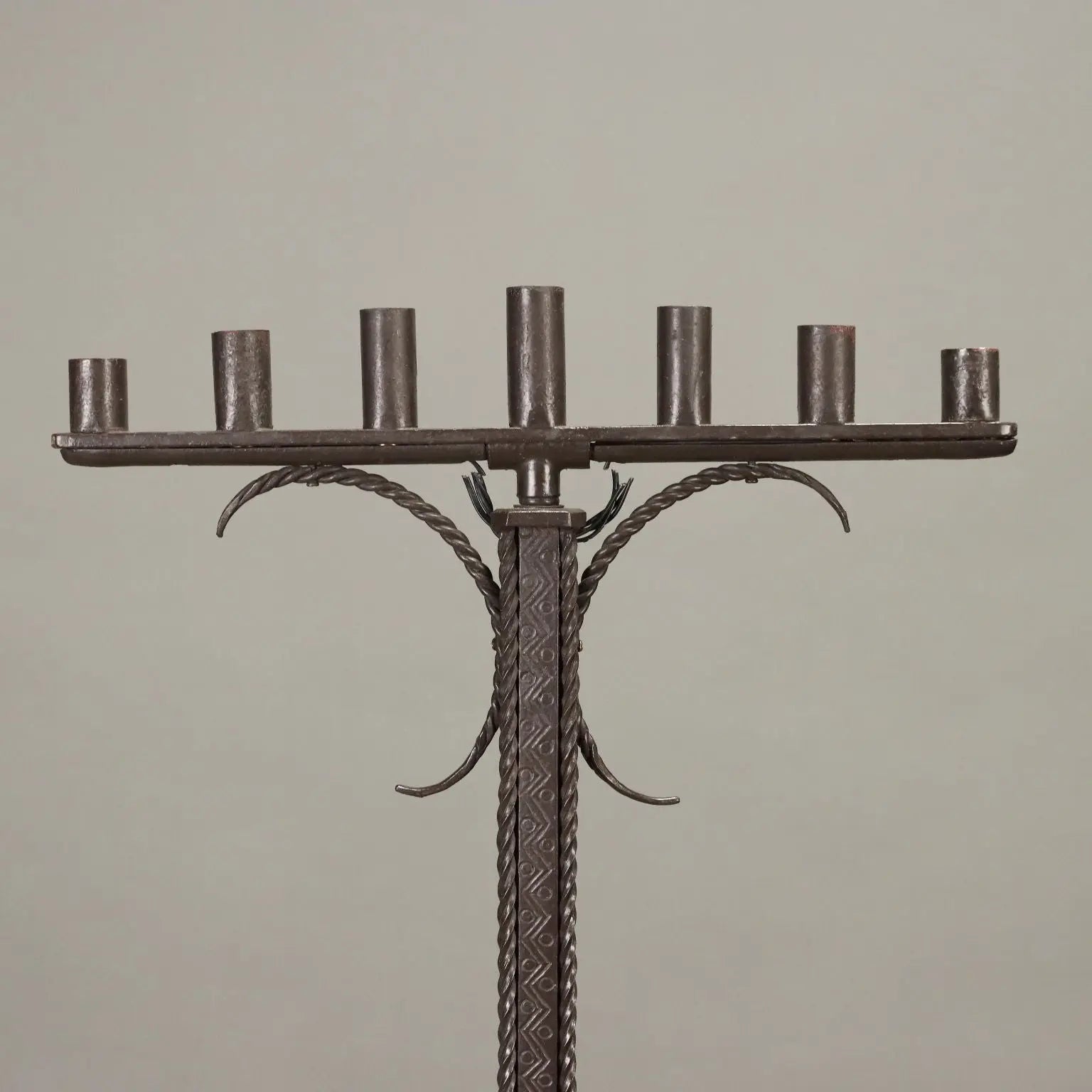 Antique Neo-Renaissance Style Menorah Iron Italy XX Century - Italy, XX Century | Antiques | Lighting