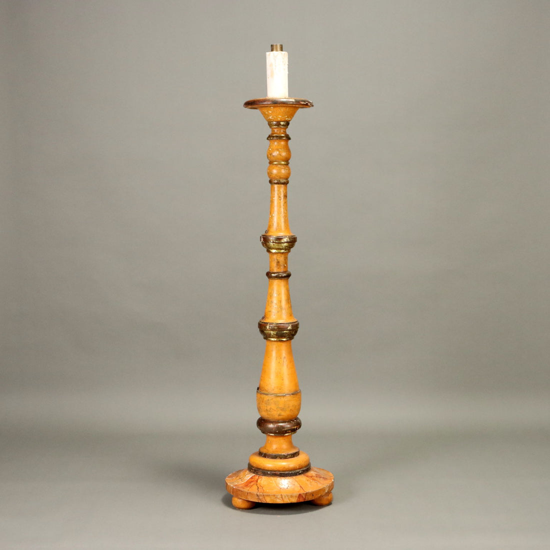 Antique Candle-Holder Lacquered Wood Italy XIX Century - Italy, XIX Century | Antiques  Lighting