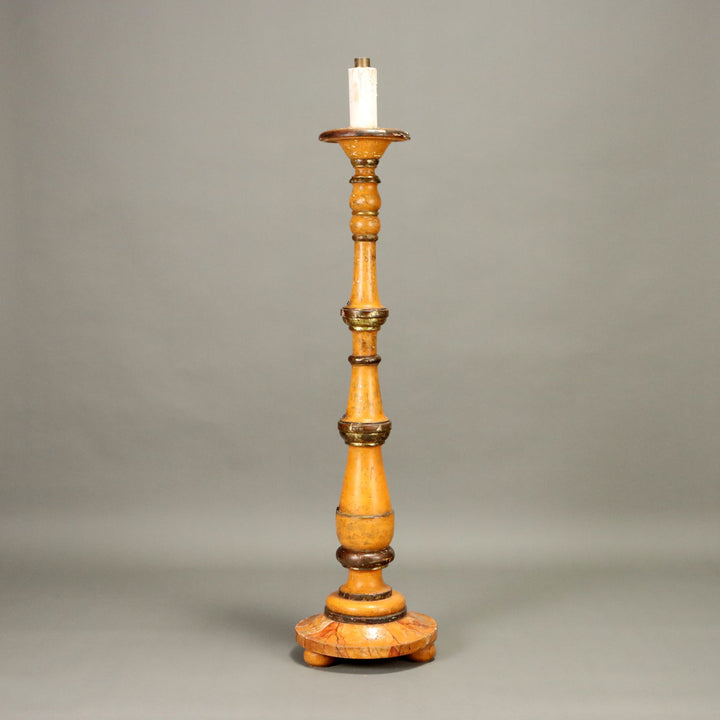 Antique Candle-Holder Lacquered Wood Italy XIX Century - Italy, XIX Century | Antiques  Lighting