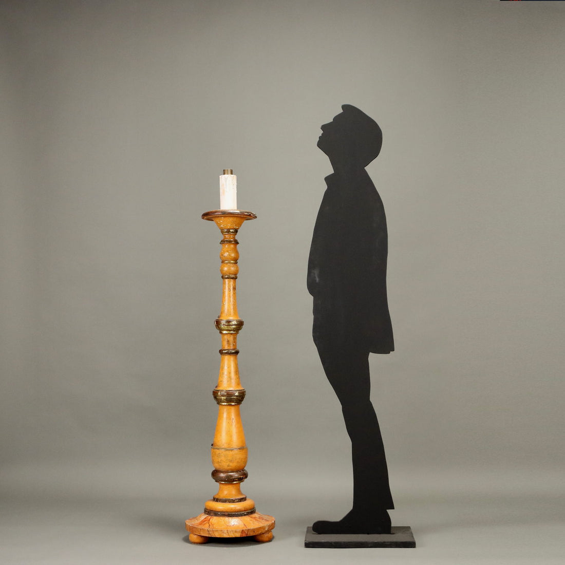 Antique Candle-Holder Lacquered Wood Italy XIX Century - Italy, XIX Century | Antiques  Lighting