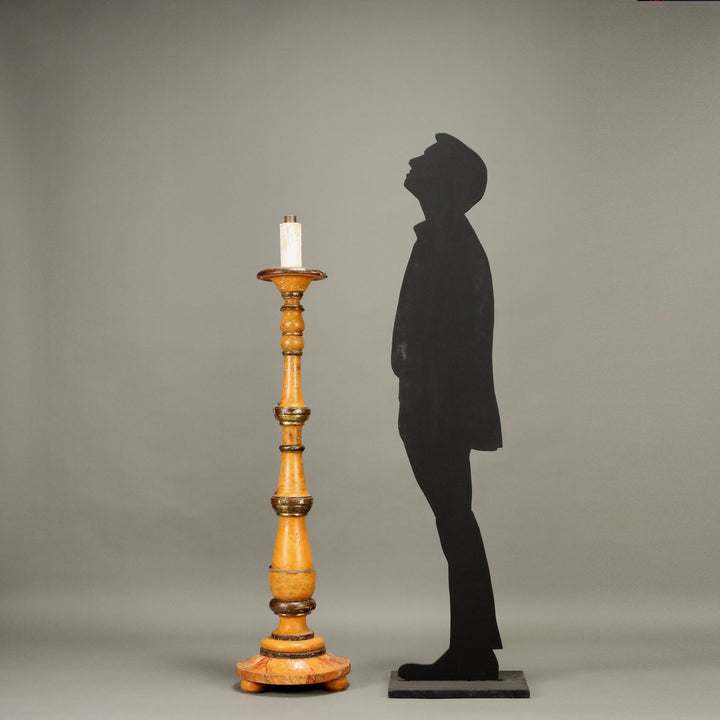 Antique Candle-Holder Lacquered Wood Italy XIX Century - Italy, XIX Century | Antiques  Lighting