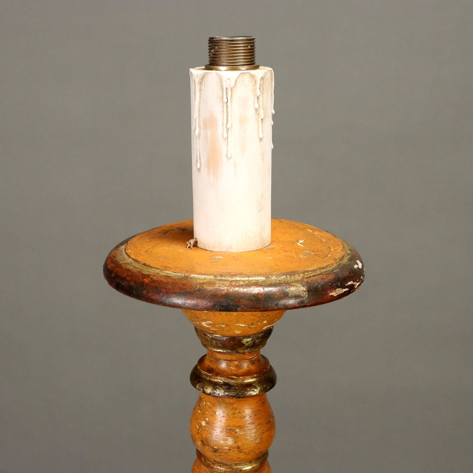 Antique Candle-Holder Lacquered Wood Italy XIX Century - Italy, XIX Century | Antiques  Lighting
