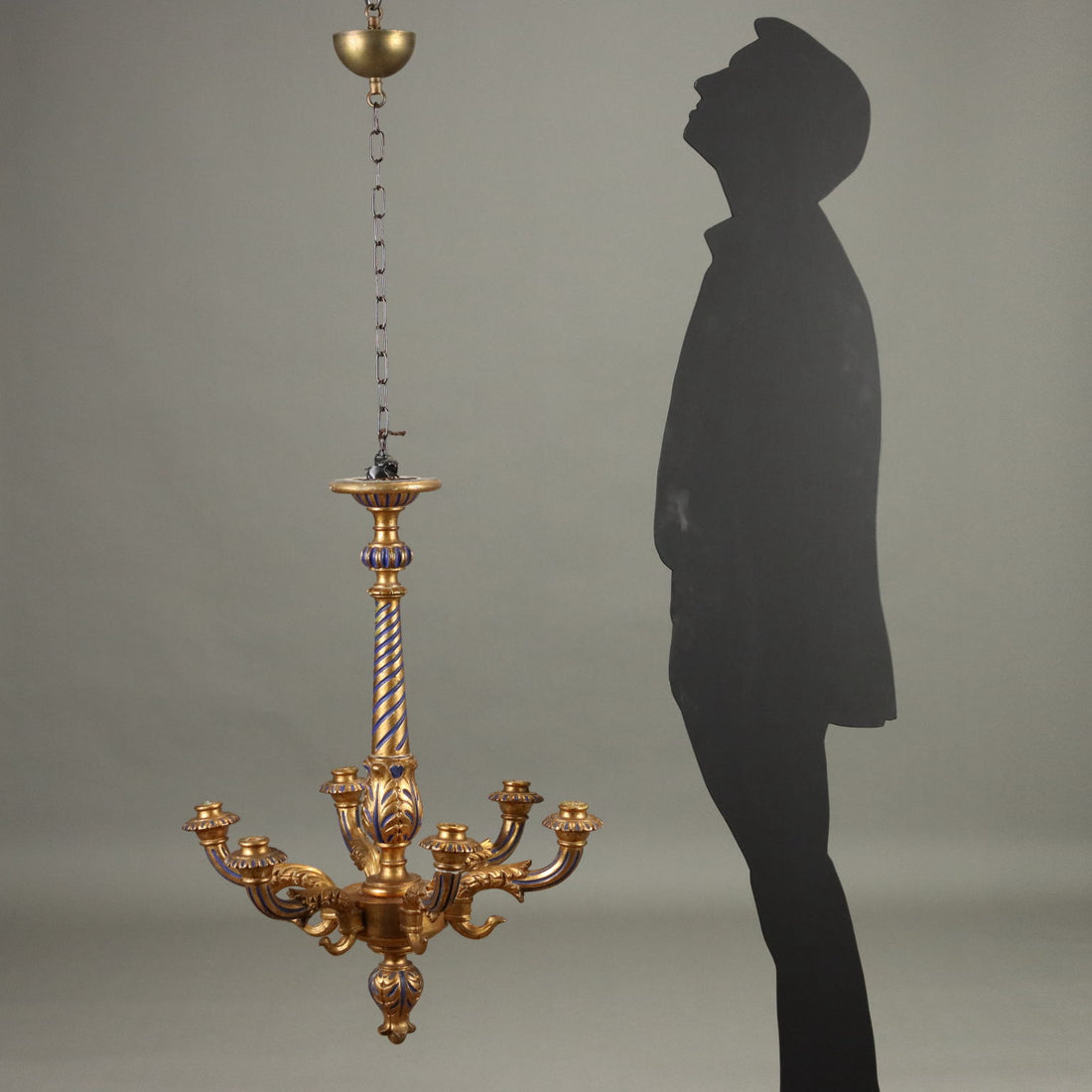 Antique Neoclassical Style Chandelier Wood Italy XX Century - Italy, XX Century | Antiques  Lighting