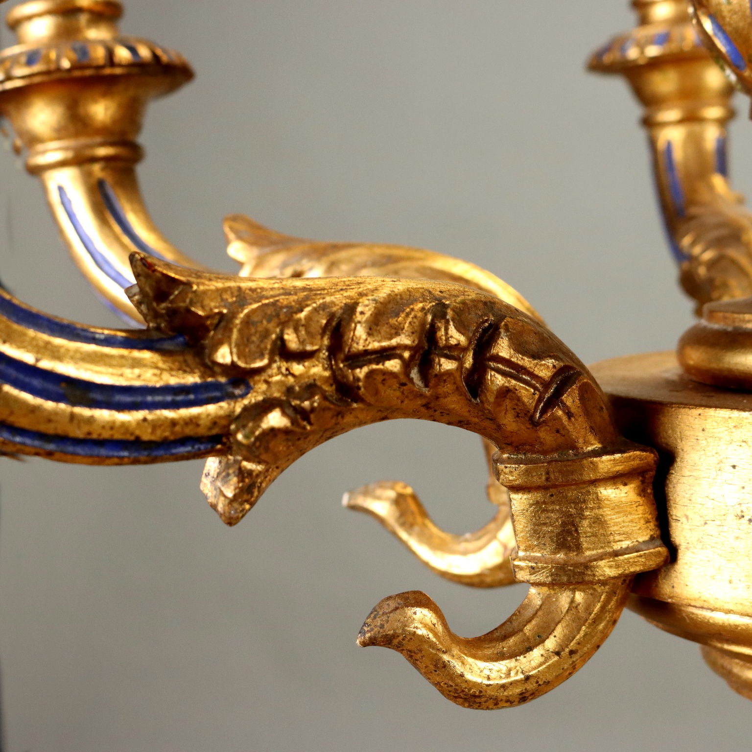 Antique Neoclassical Style Chandelier Wood Italy XX Century - Italy, XX Century | Antiques  Lighting