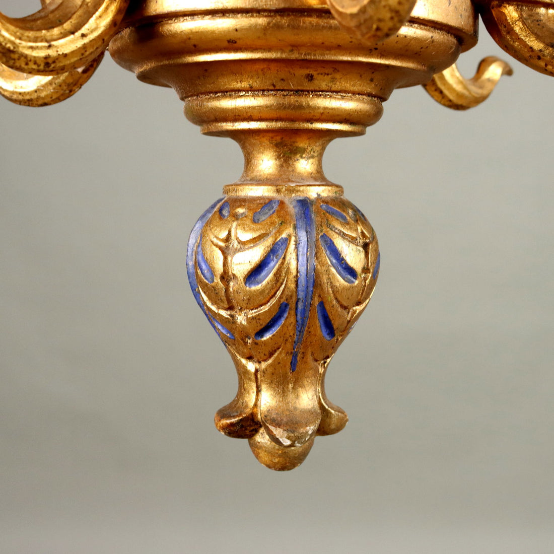 Antique Neoclassical Style Chandelier Wood Italy XX Century - Italy, XX Century | Antiques  Lighting