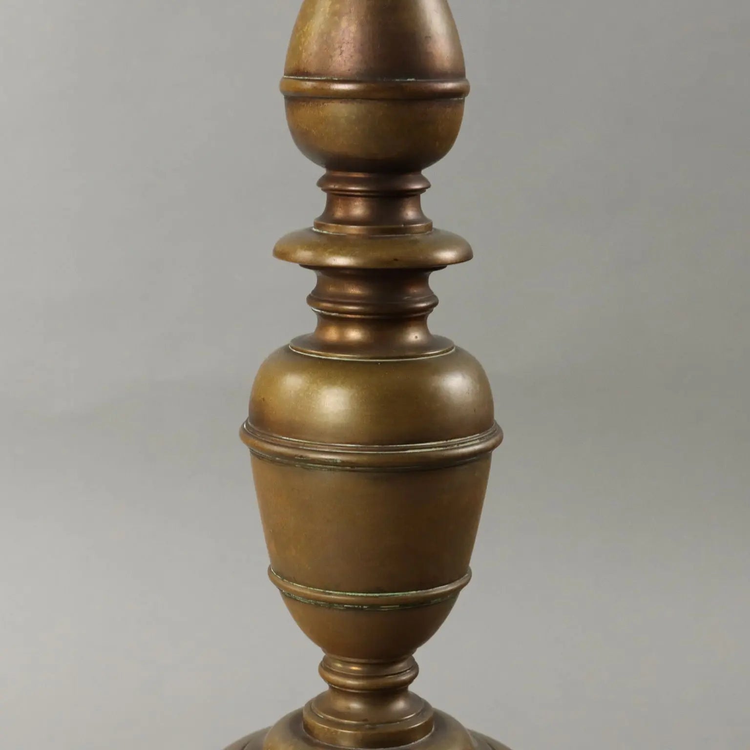 Bronze Torchère with Lampshade - Italy, 20th Century