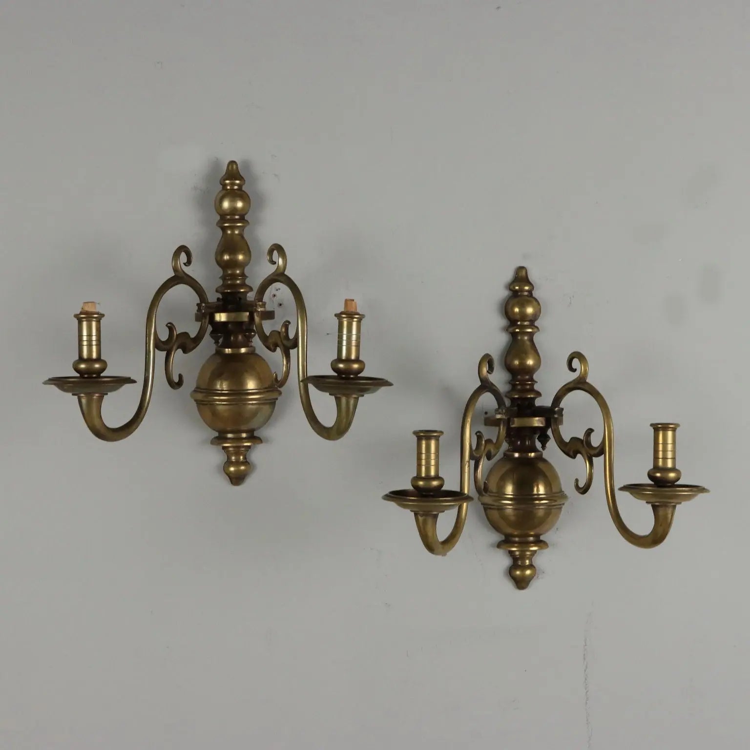 Pair of Bronze Sconces in Baroque Style - Early 20th Century