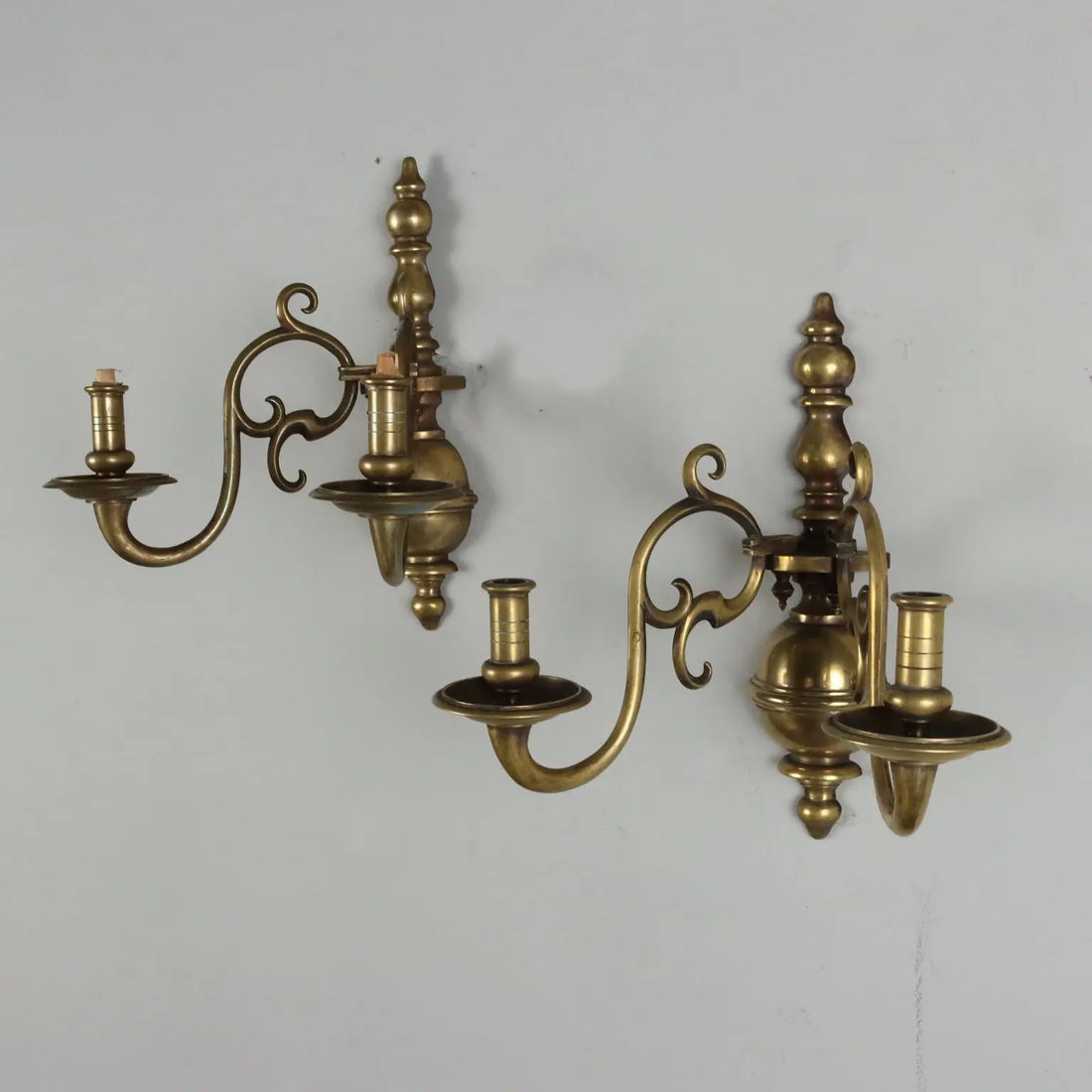 Pair of Bronze Sconces in Baroque Style - Early 20th Century