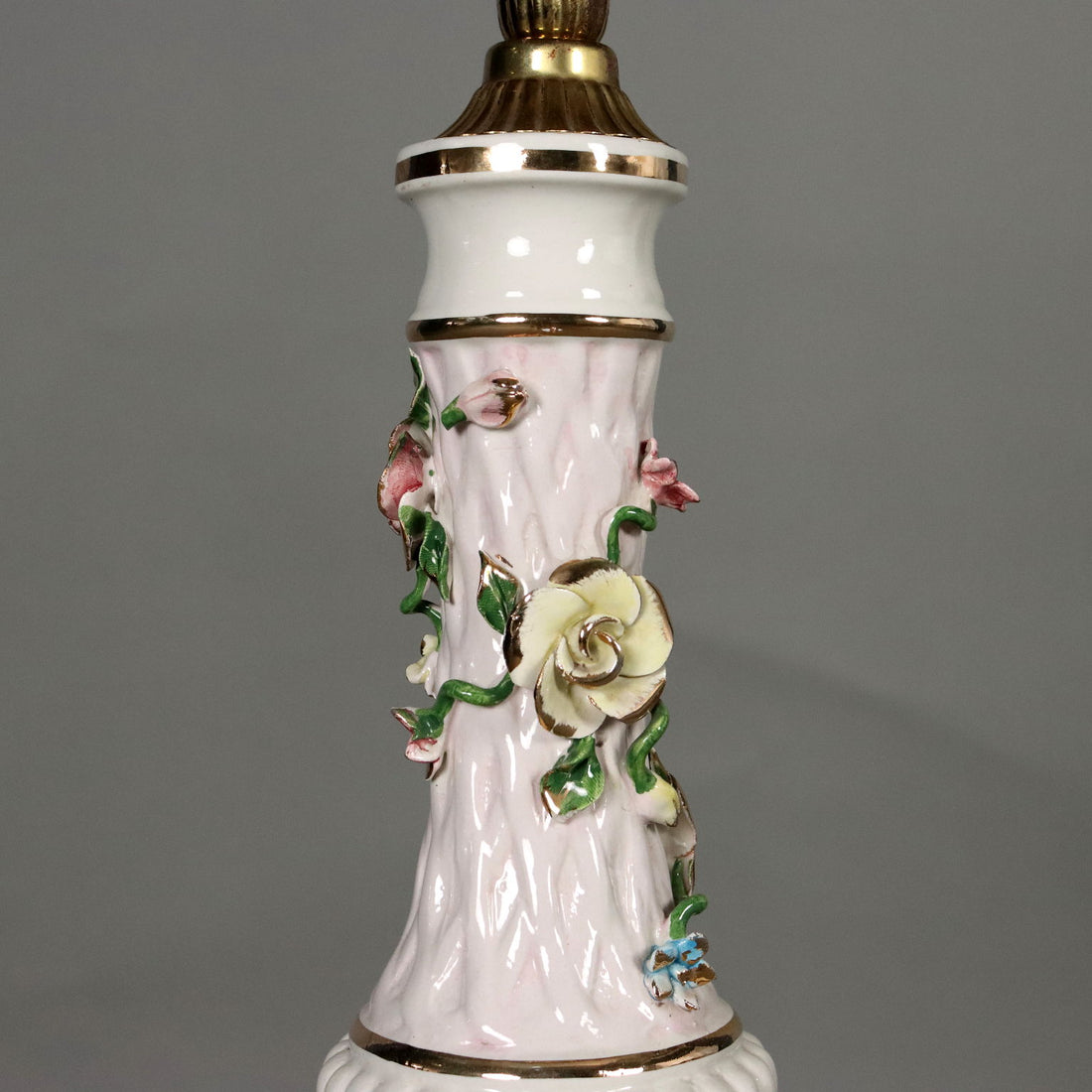 Antique Floor Lamp Ceramic Gilded Metal Italy XX Century - Italy, XX Century | Antiques  Lighting