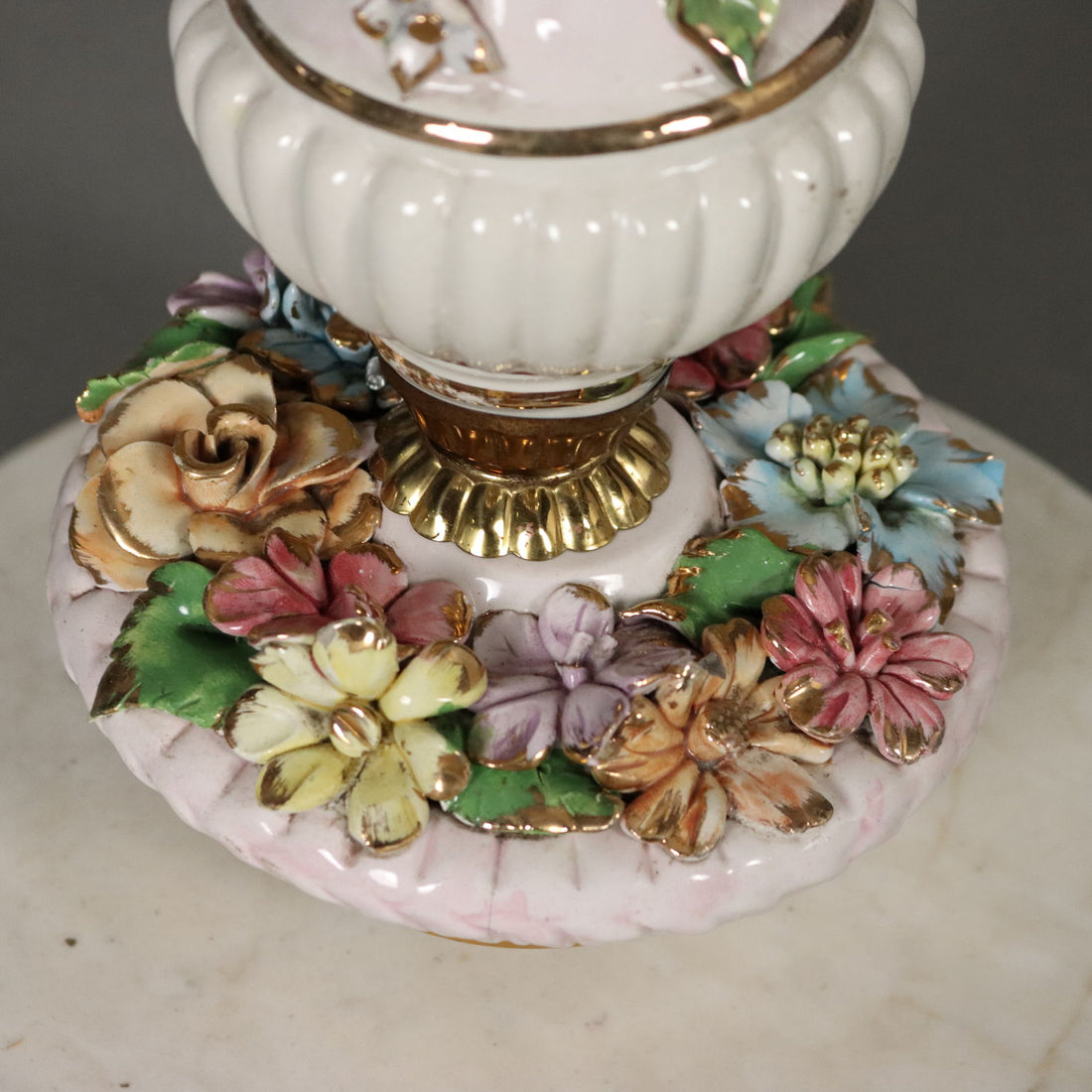 Antique Floor Lamp Ceramic Gilded Metal Italy XX Century - Italy, XX Century | Antiques  Lighting