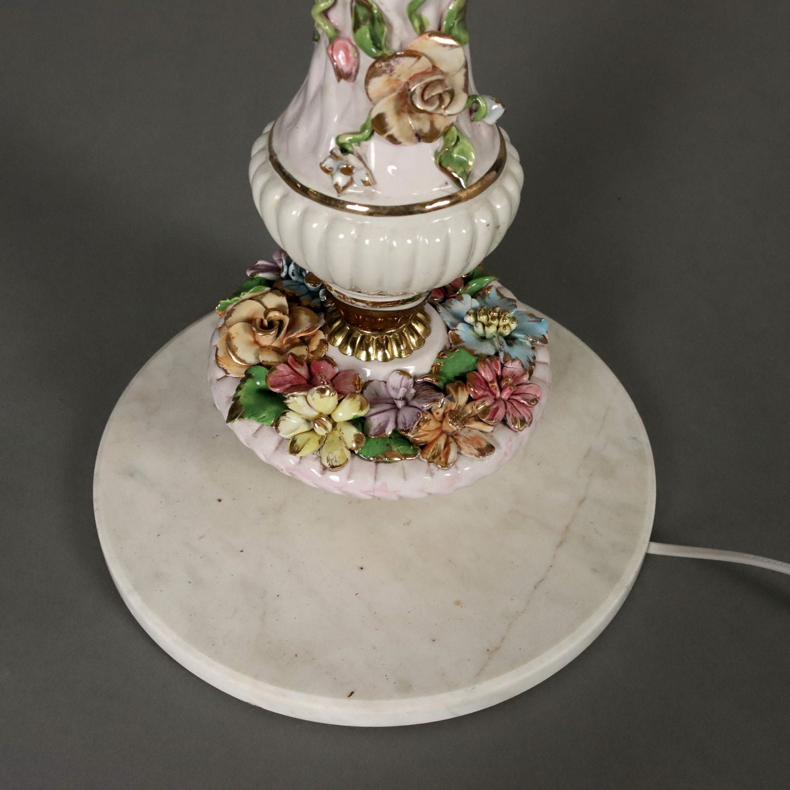 Antique Floor Lamp Ceramic Gilded Metal Italy XX Century - Italy, XX Century | Antiques  Lighting