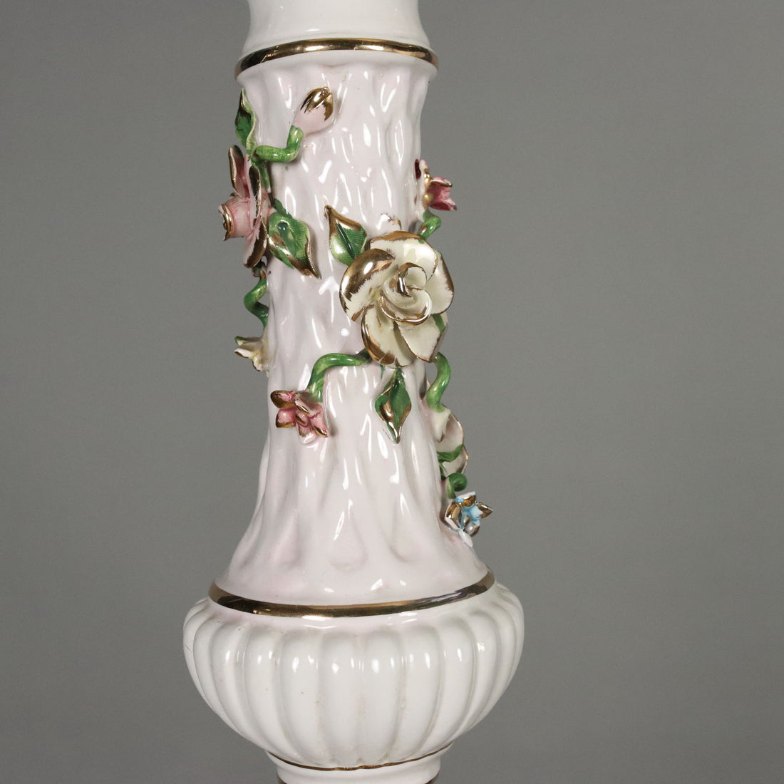 Antique Floor Lamp Ceramic Gilded Metal Italy XX Century - Italy, XX Century | Antiques  Lighting