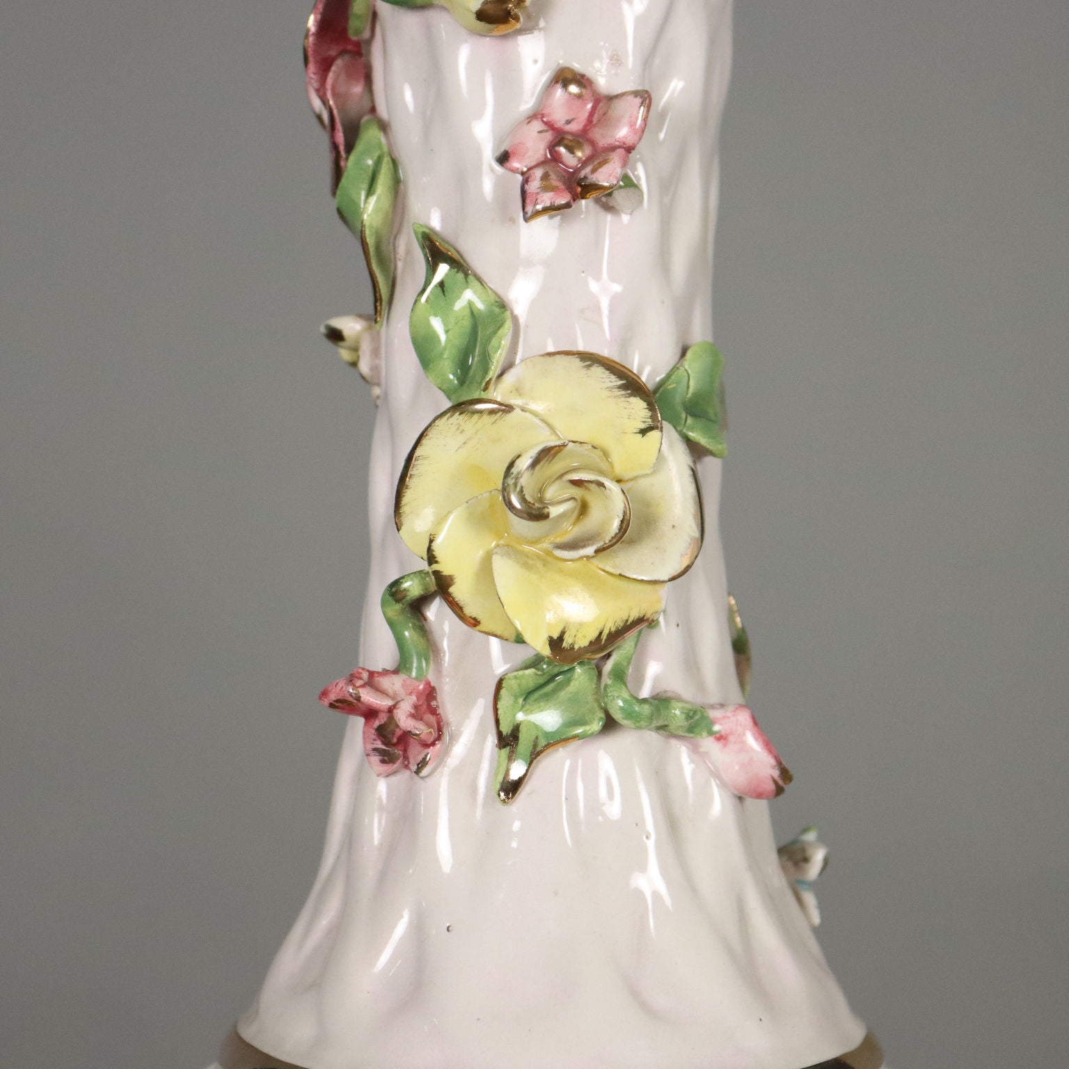 Antique Floor Lamp Ceramic Gilded Metal Italy XX Century - Italy, XX Century | Antiques  Lighting