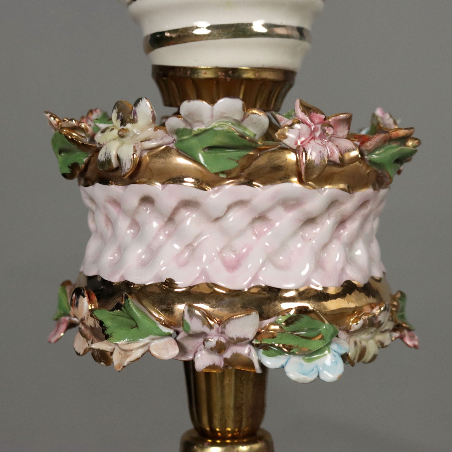 Antique Floor Lamp Ceramic Gilded Metal Italy XX Century - Italy, XX Century | Antiques  Lighting