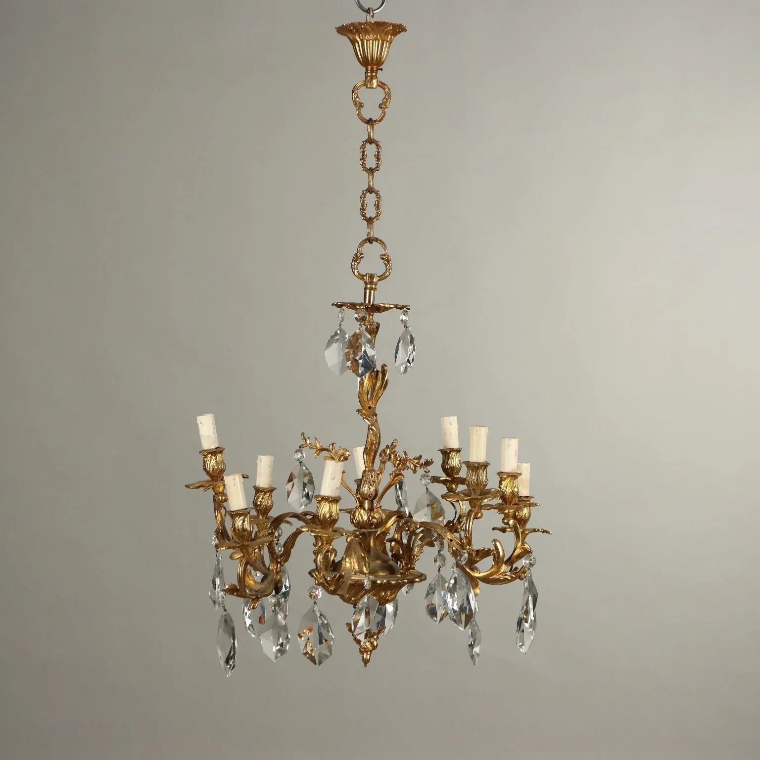 Antique Chandelier Rococo Style Gilded Bronze XX Century - France, Early XX Century | Antiques | Lighting