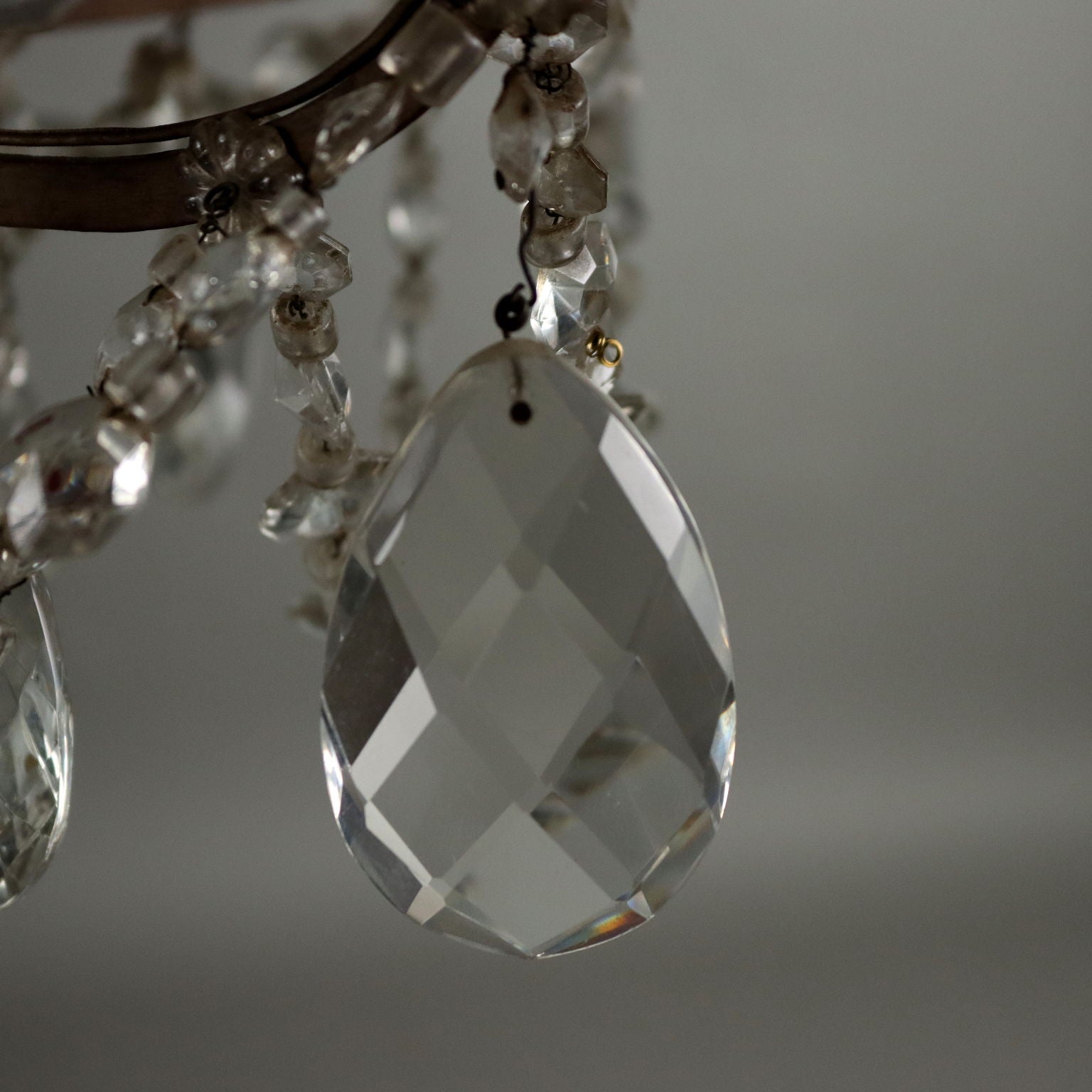 Antique Chandelier Metal Glass Italy XX Century - Italy, Early XX Century | Antiques  Lighting