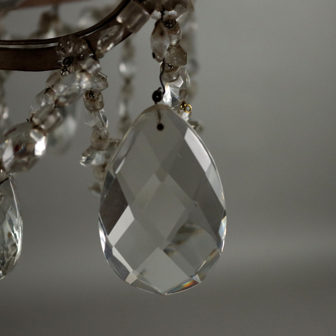 Antique Chandelier Metal Glass Italy XX Century - Italy, Early XX Century | Antiques  Lighting