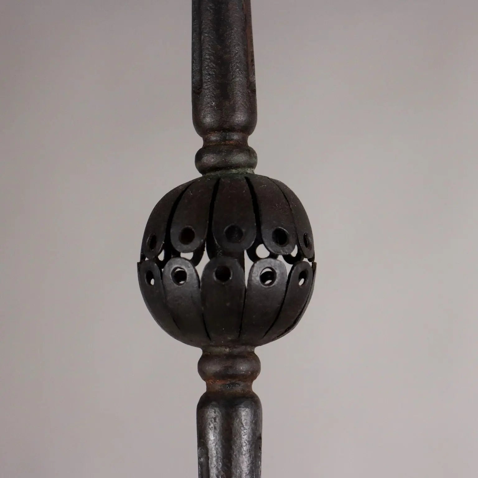 Antique Chandelier Wrought Iron Glass Italy XX Century - Italy, XX Century | Antiques | Lighting