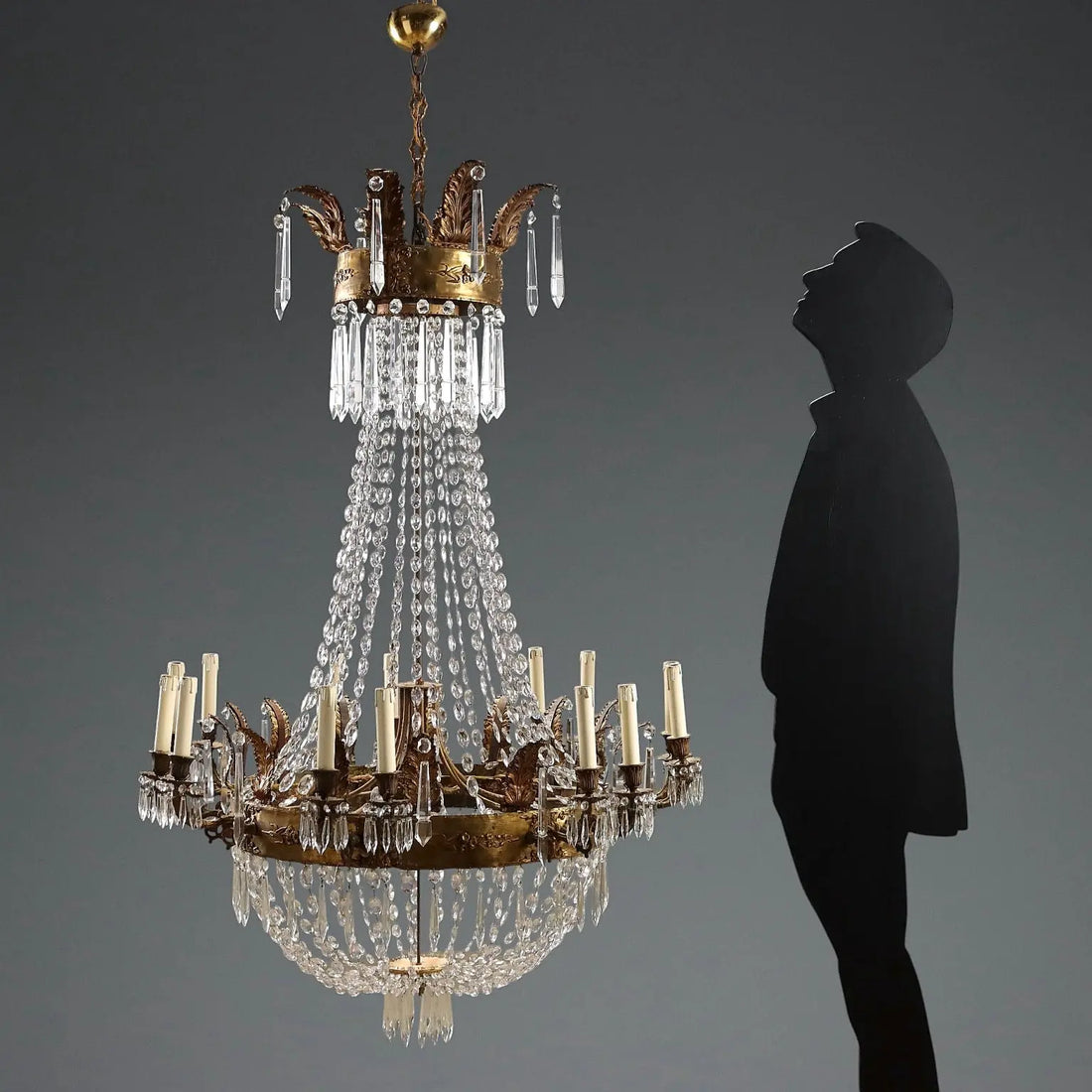 Antique Balloon-Shaped Chandelier Gilded Metal Glass XIX Century - Italy, End of the XIX Century | Antiques | Lighting
