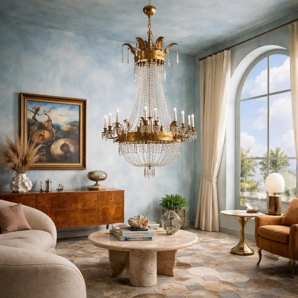 Antique Balloon-Shaped Chandelier Gilded Metal Glass XIX Century - Italy, End of the XIX Century | Antiques | Lighting
