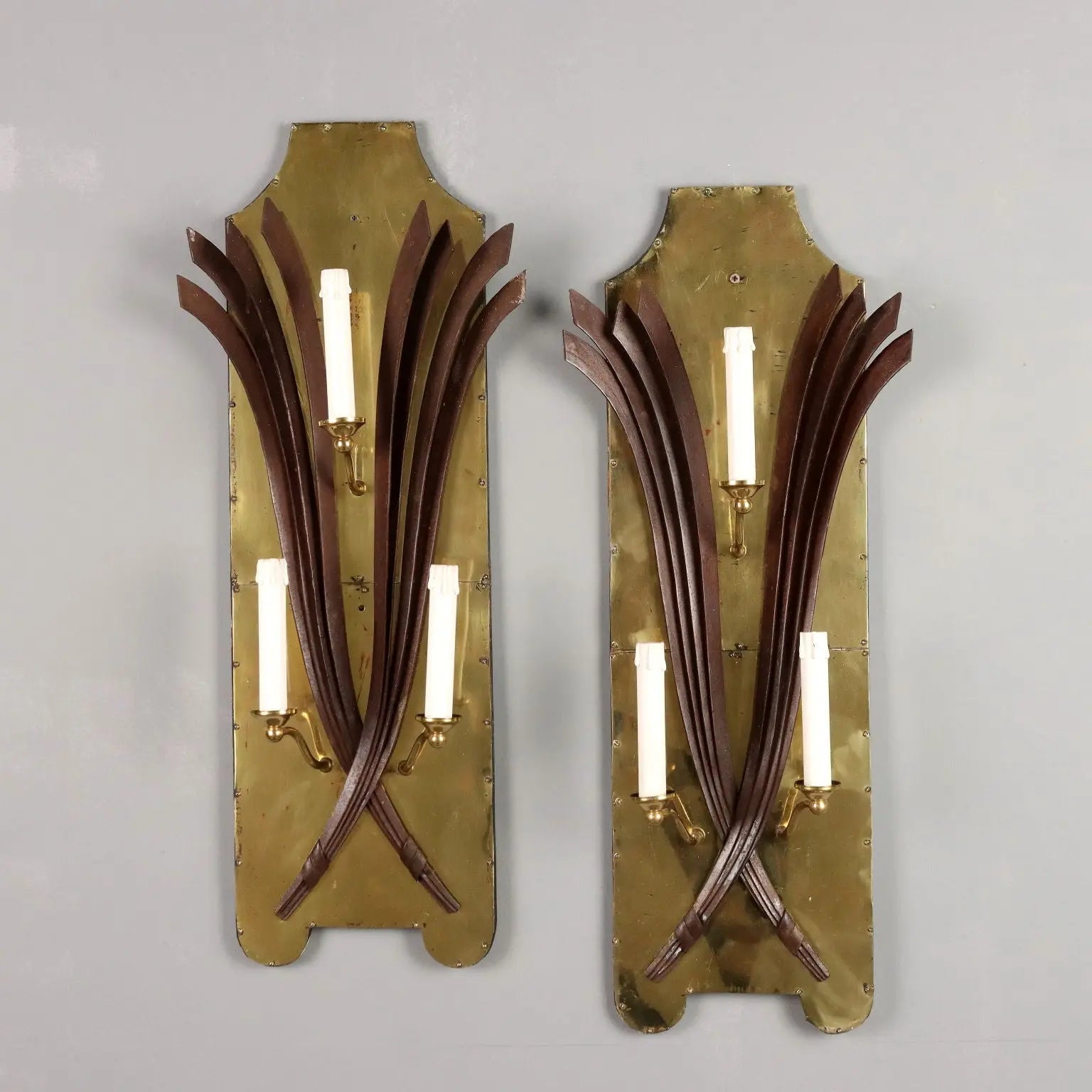 Antique Wall Lamps 3 Lights Wrought Iron Italy XX Century - Italy, Mid XX Century | Antiques | Lighting