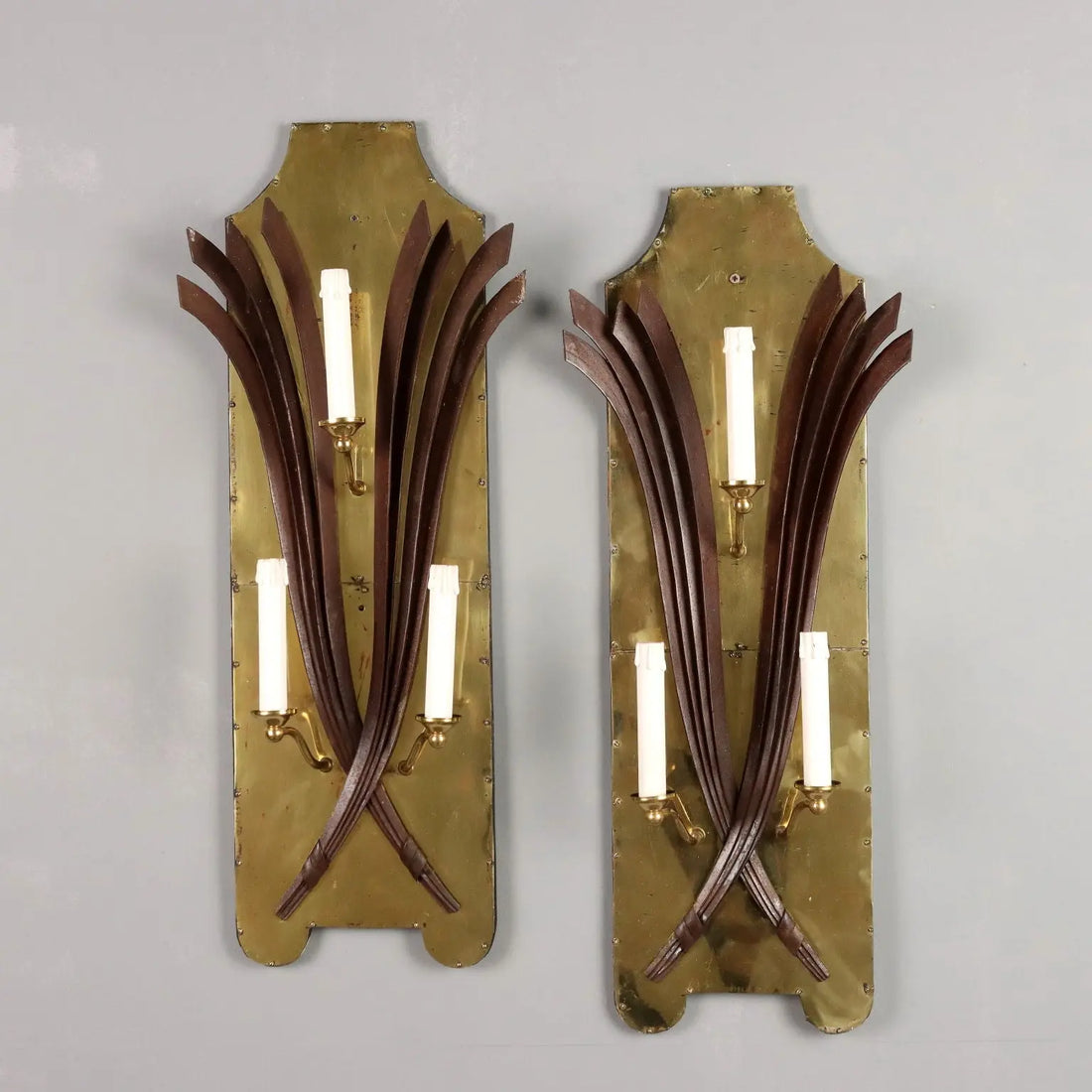 Antique Wall Lamps 3 Lights Wrought Iron Italy XX Century - Italy, Mid XX Century | Antiques | Lighting