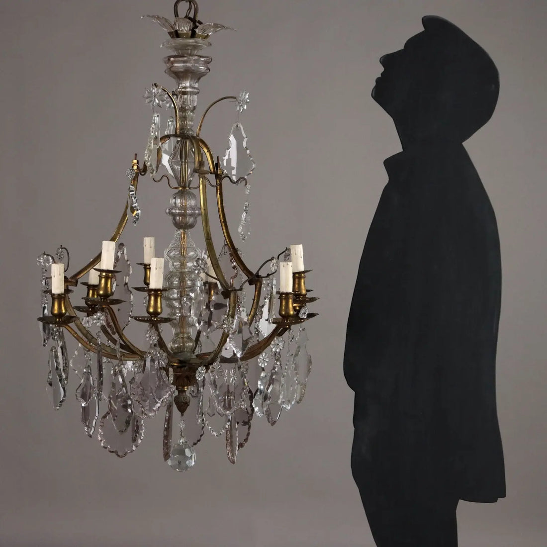 Antique Chandelier Glass Gilded Metal Italy XIX Century - Italy, XIX Century | Antiques | Lighting