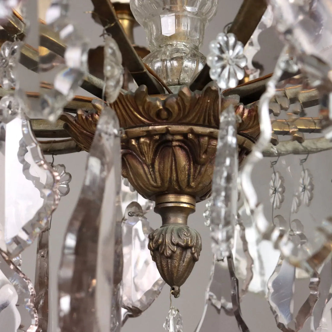 Antique Chandelier Glass Gilded Metal Italy XIX Century - Italy, XIX Century | Antiques | Lighting