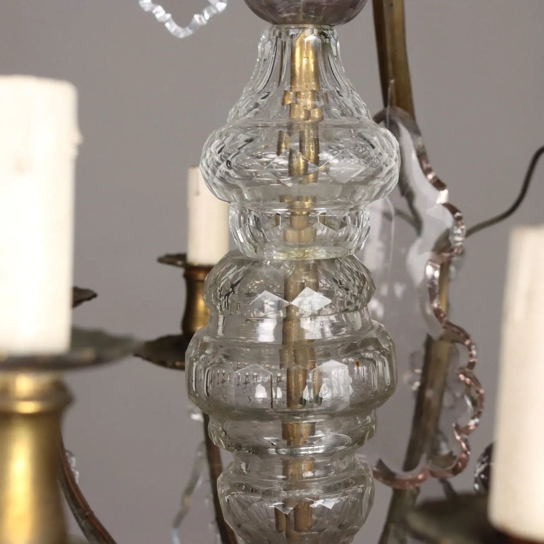 Antique Chandelier Glass Gilded Metal Italy XIX Century - Italy, XIX Century | Antiques | Lighting