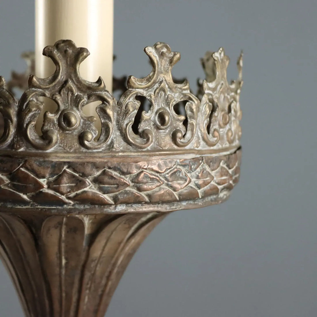 Antique Candelabra Iron Wood Italy XIX Century - Italy | Antiques | Lighting
