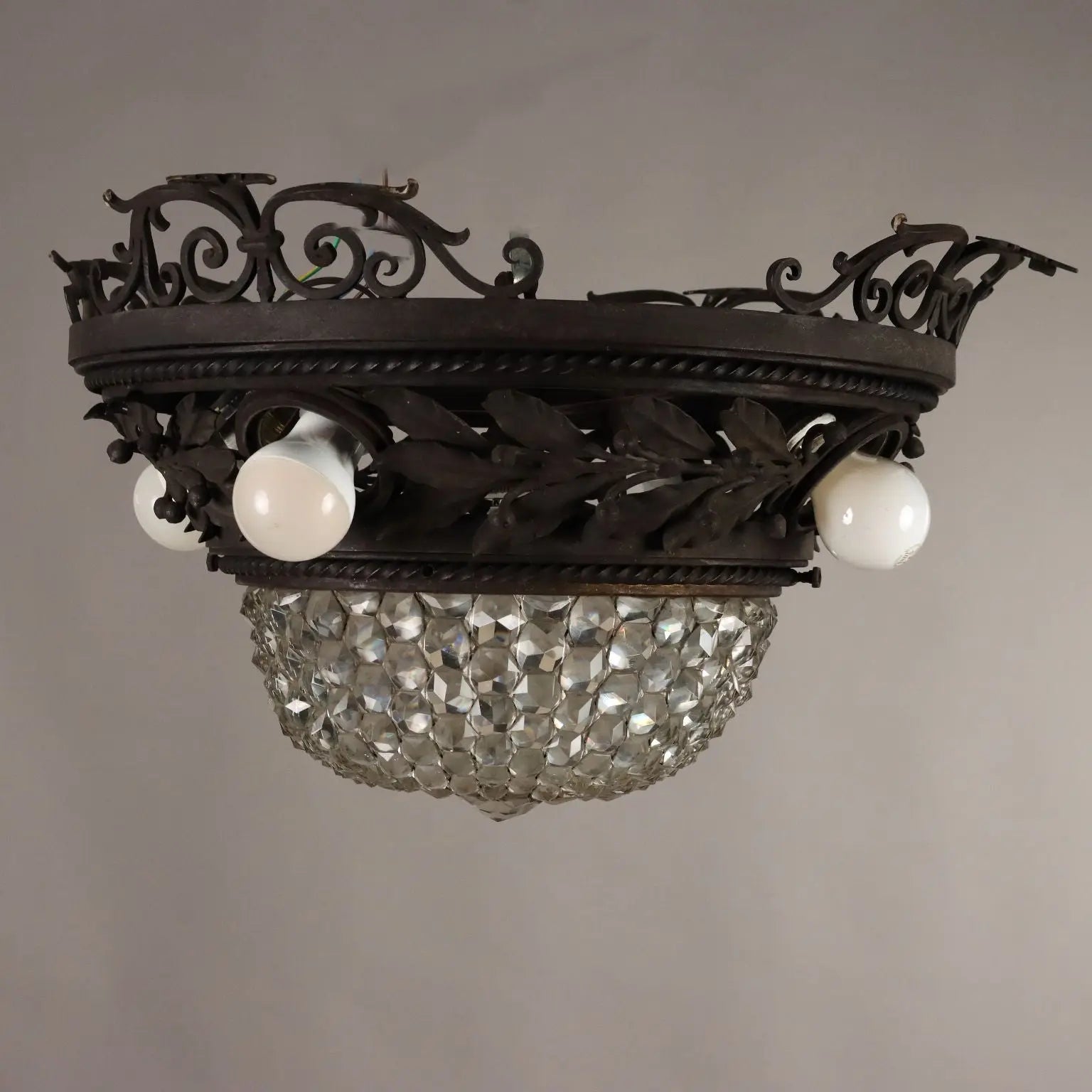 Art Nouveau Iron Chandelier Early 20th Century