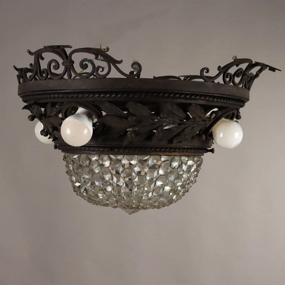 Art Nouveau Iron Chandelier Early 20th Century