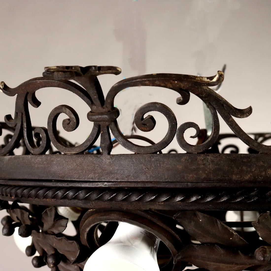 Art Nouveau Iron Chandelier Early 20th Century