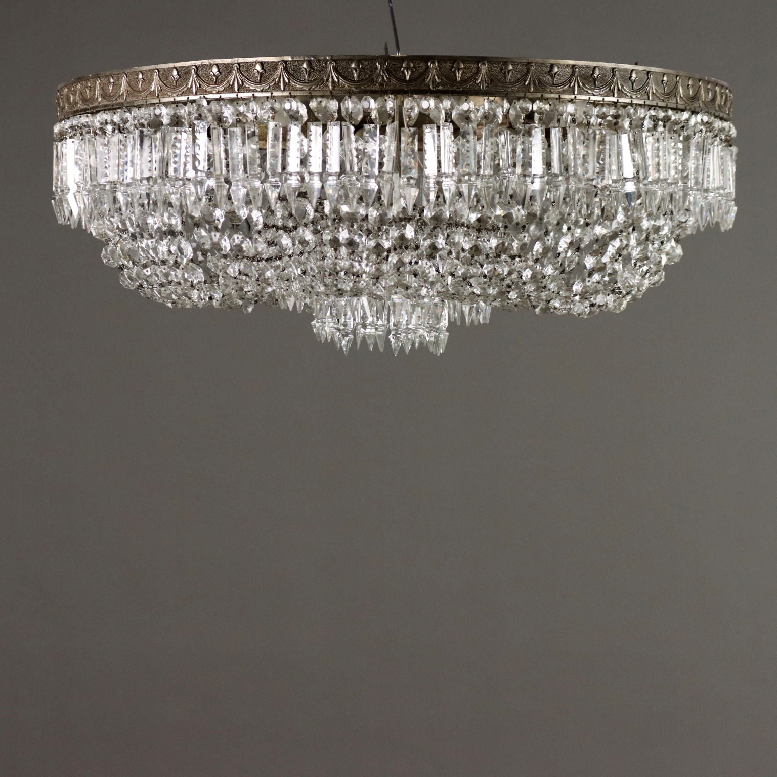 Antique Chandelier Empire Style Glass Metal XX Century - Italy, XX Century | Antiques  Lighting