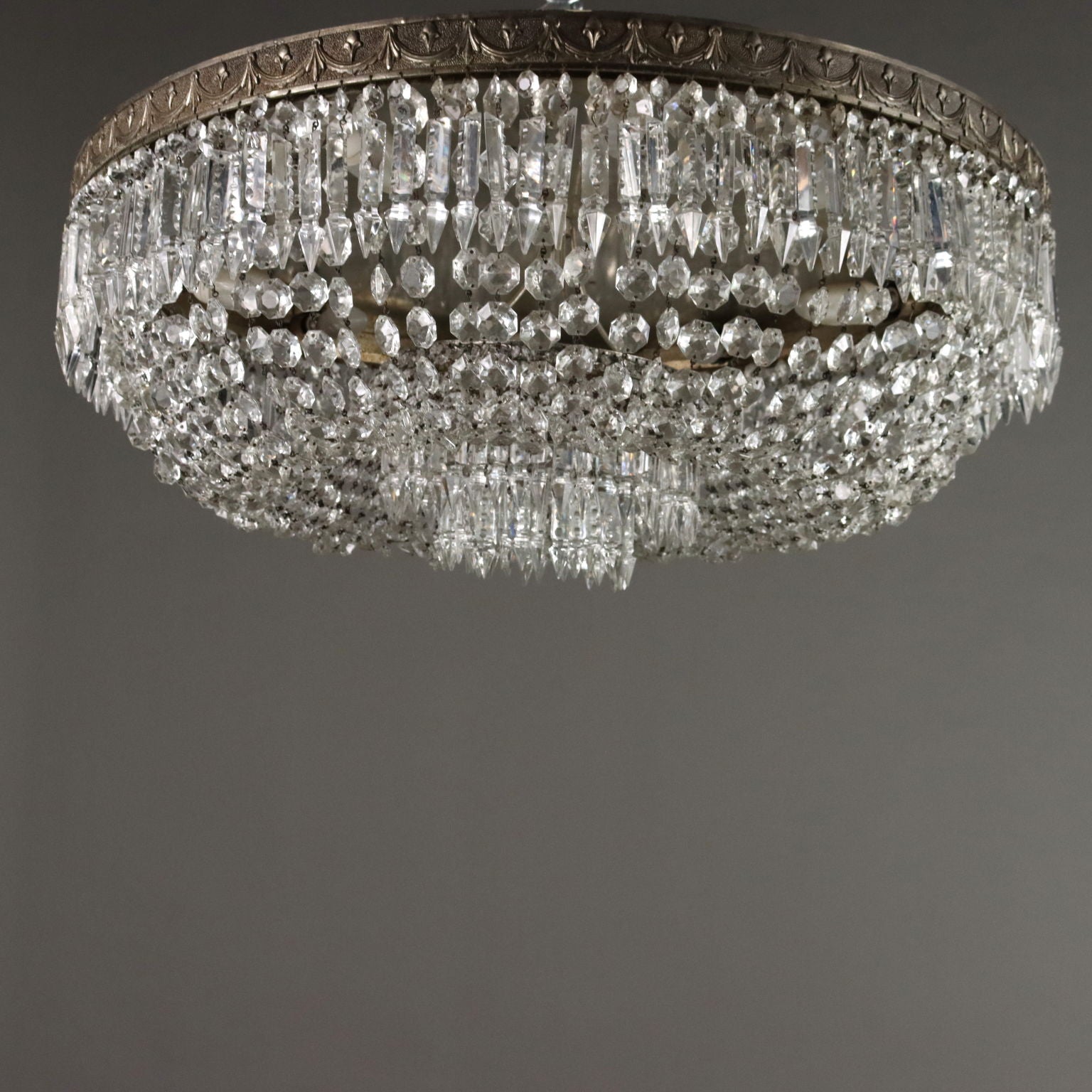 Antique Chandelier Empire Style Glass Metal XX Century - Italy, XX Century | Antiques  Lighting