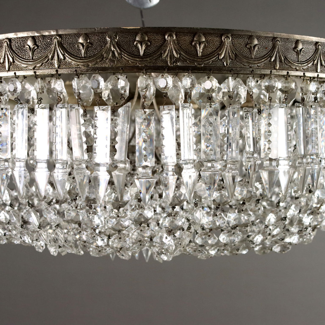 Antique Chandelier Empire Style Glass Metal XX Century - Italy, XX Century | Antiques  Lighting