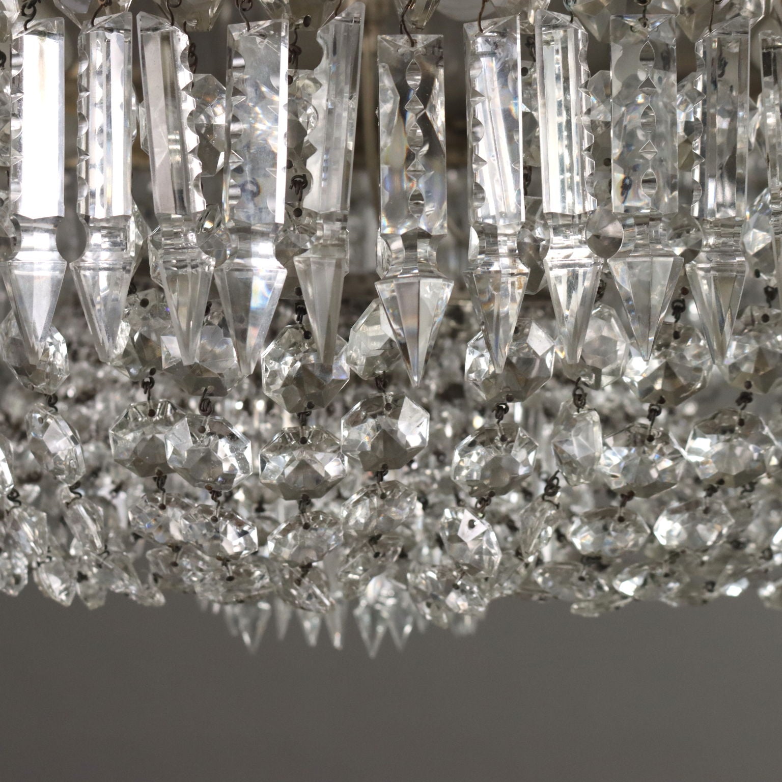 Antique Chandelier Empire Style Glass Metal XX Century - Italy, XX Century | Antiques  Lighting