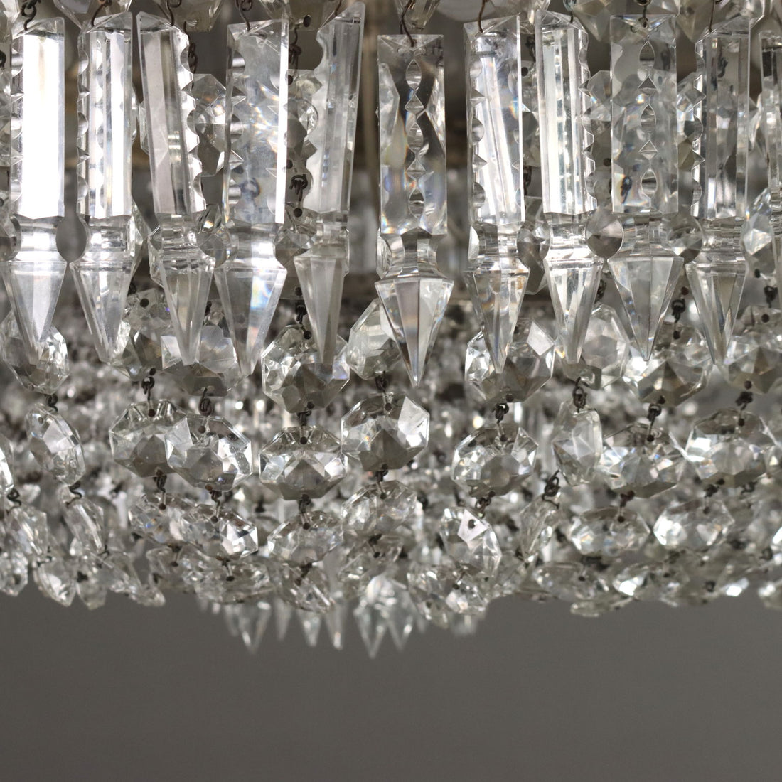 Antique Chandelier Empire Style Glass Metal XX Century - Italy, XX Century | Antiques  Lighting