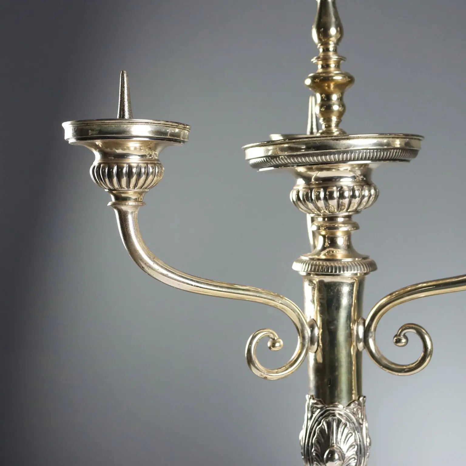 Antique Candelabra Sheeth Metal Italy XX Century - Italy | Antiques | Lighting