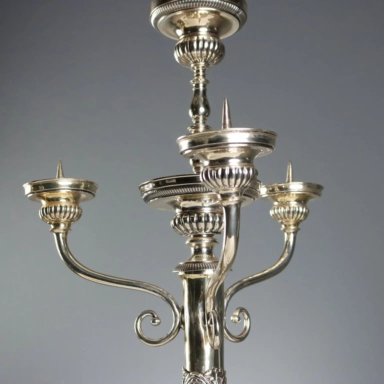 Antique Candelabra Sheeth Metal Italy XX Century - Italy | Antiques | Lighting