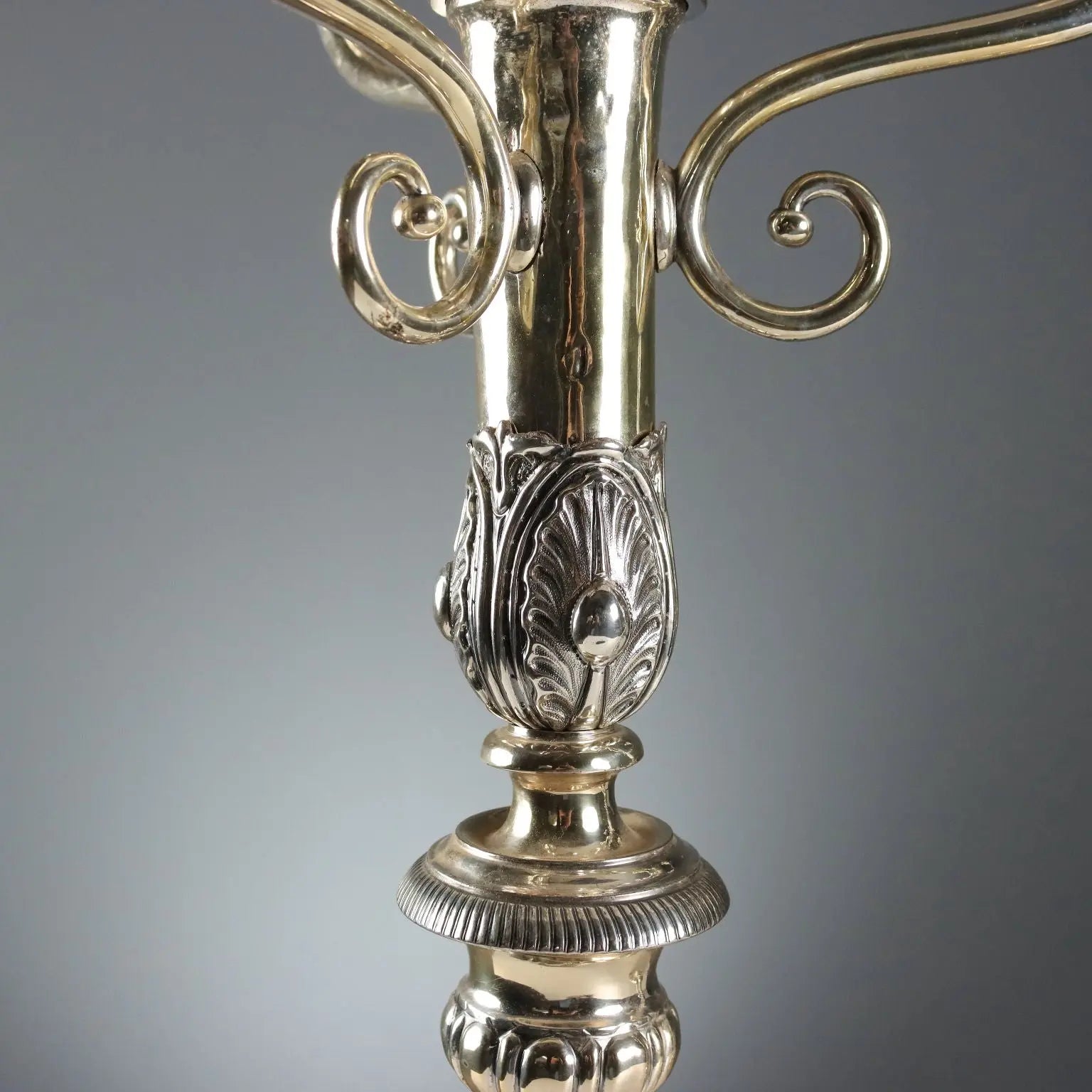 Antique Candelabra Sheeth Metal Italy XX Century - Italy | Antiques | Lighting