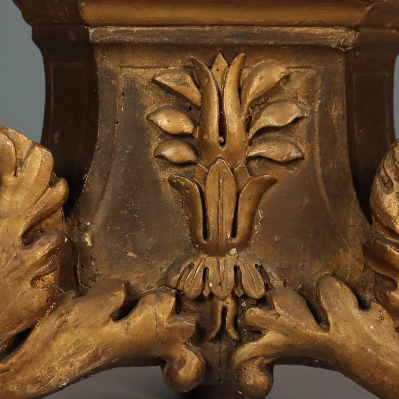 Antique Candlestick Gilded Wood Fabric Italy XIX Century - Italy, Late XIX Century | Antiques | Lighting