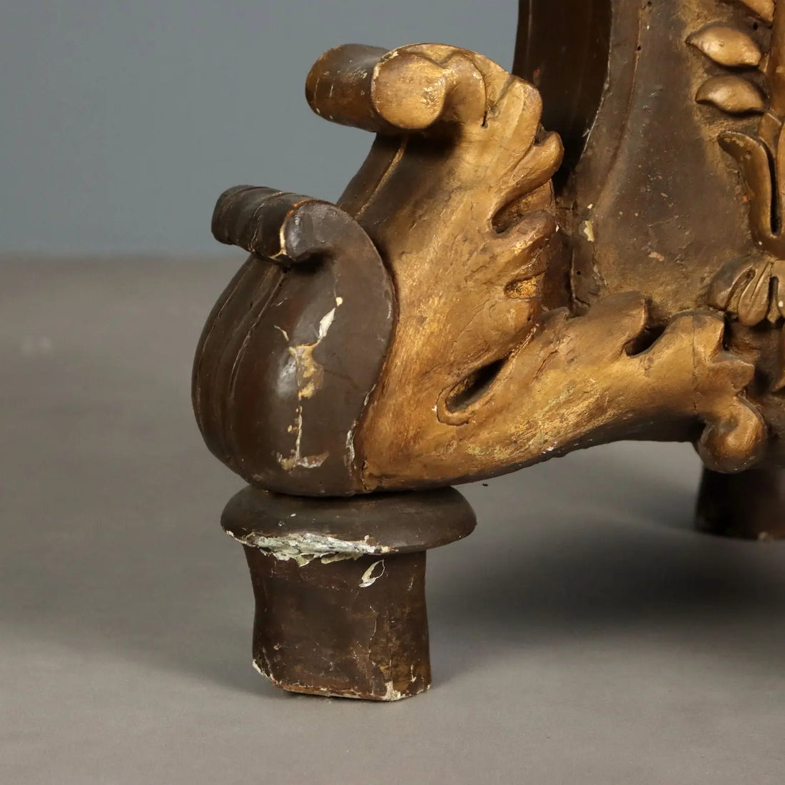 Antique Candlestick Gilded Wood Fabric Italy XIX Century - Italy, Late XIX Century | Antiques | Lighting