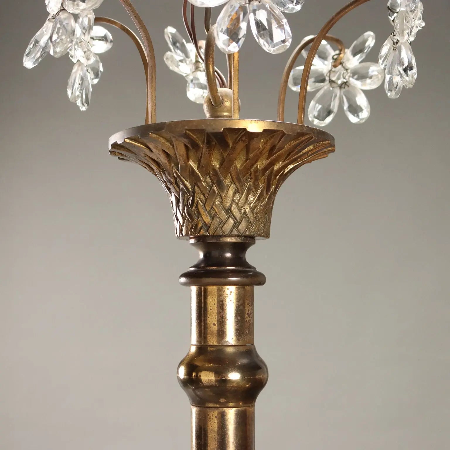 Antique Chandelier Empire Style Glass Gilded Metal Italy XX Century - Italy, XX Century | Antiques | Lighting